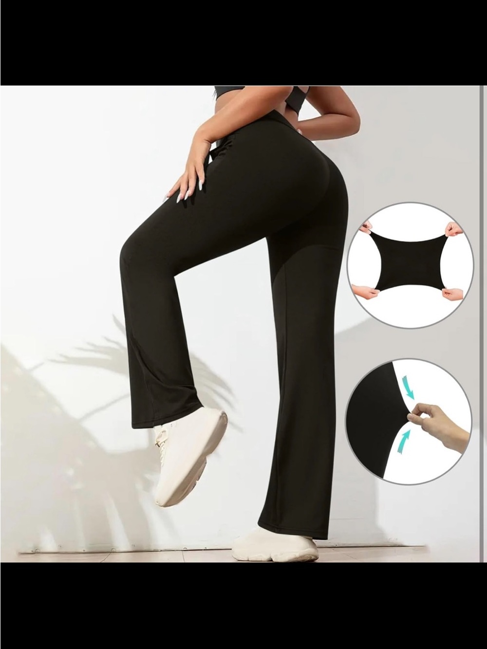 SHEIN Black High Waist Flared Leggings Pants